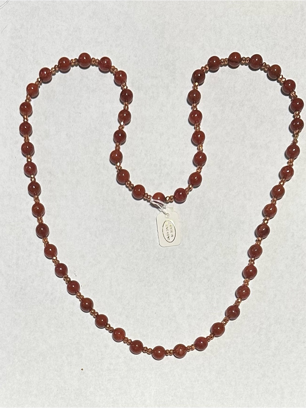 NWT Smithsonian Institution Red Jade Copper Pyrite Necklace AN3458RJDCPYR